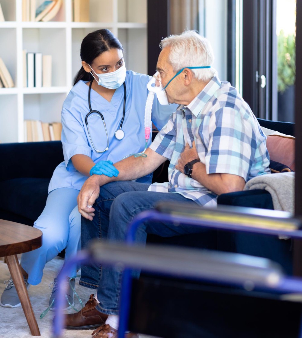 Elder receiving home care support